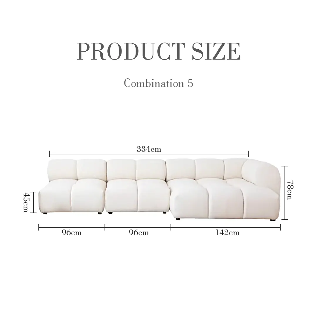 Lysander Velvet Module Three Seater, Four Seater, Five Seater Sofa, Corner Sofa, White Luxepalace.co.uk