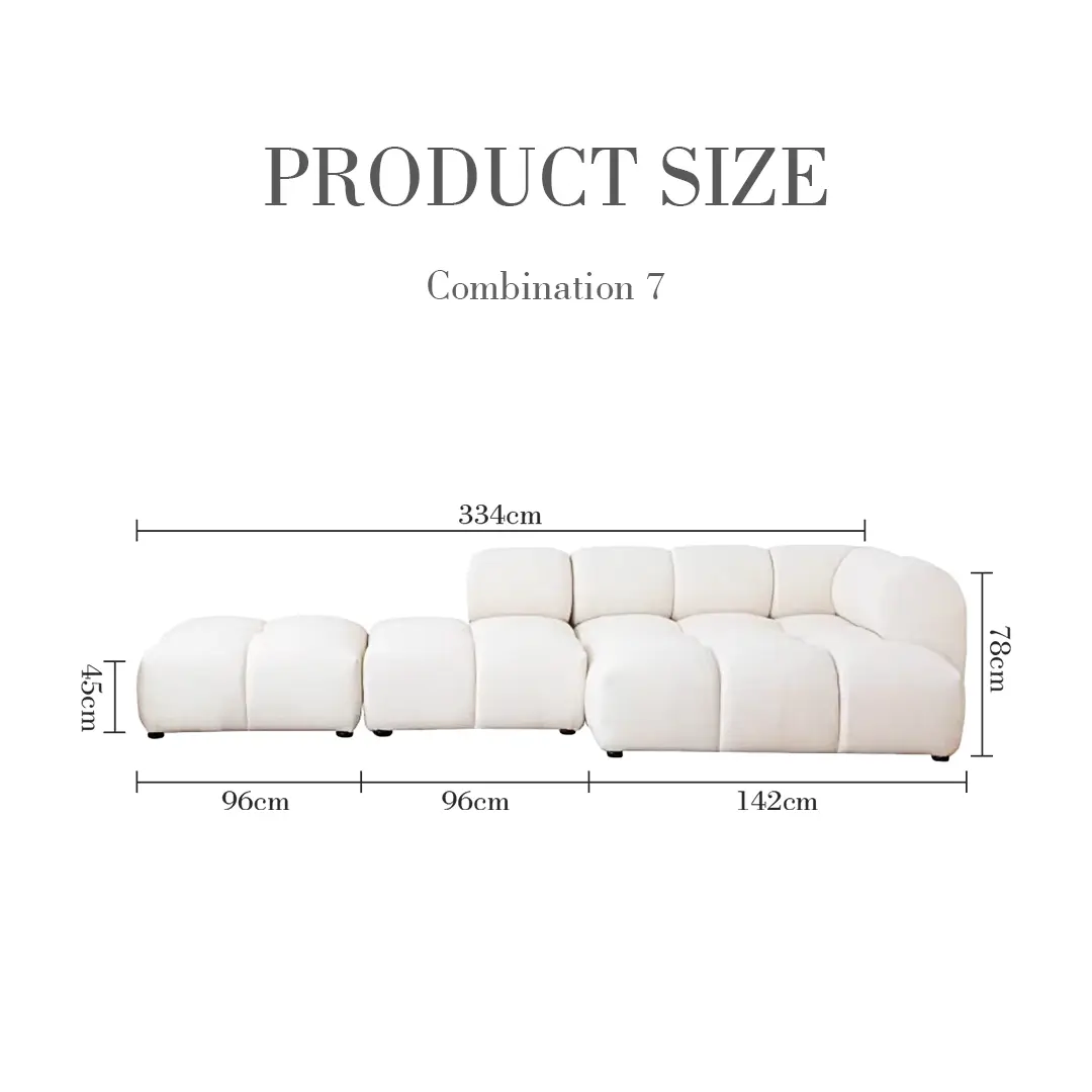 Lysander Velvet Module Three Seater, Four Seater, Five Seater Sofa, Corner Sofa, White Luxepalace.co.uk
