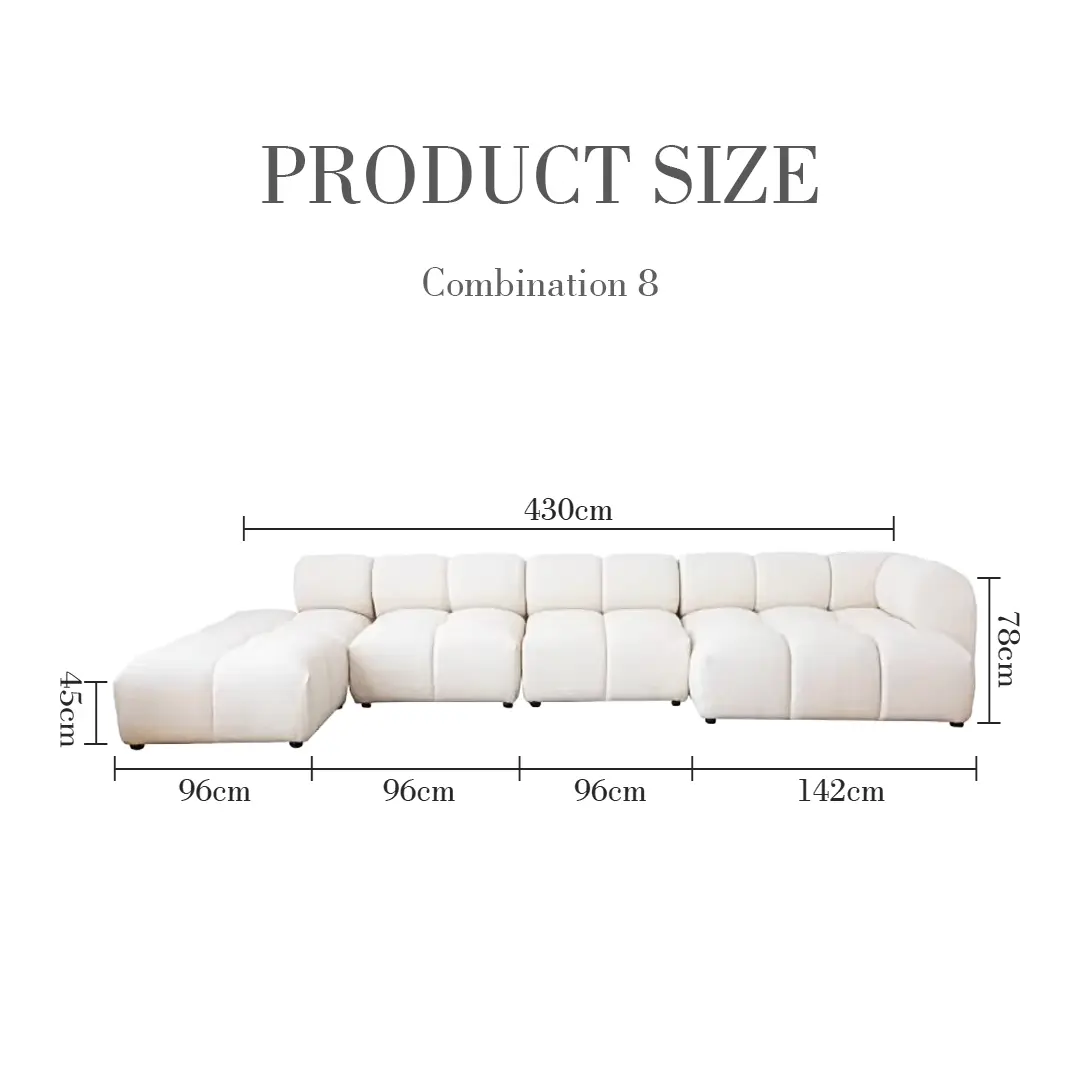 Lysander Velvet Module Three Seater, Four Seater, Five Seater Sofa, Corner Sofa, White Luxepalace.co.uk