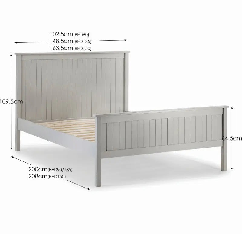 Maine 150cm King Bed - Dove Grey Luxepalace