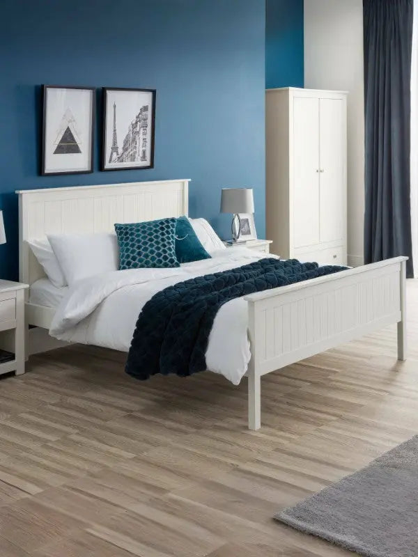 Maine 150cm King Bed - Surf White Luxepalace
