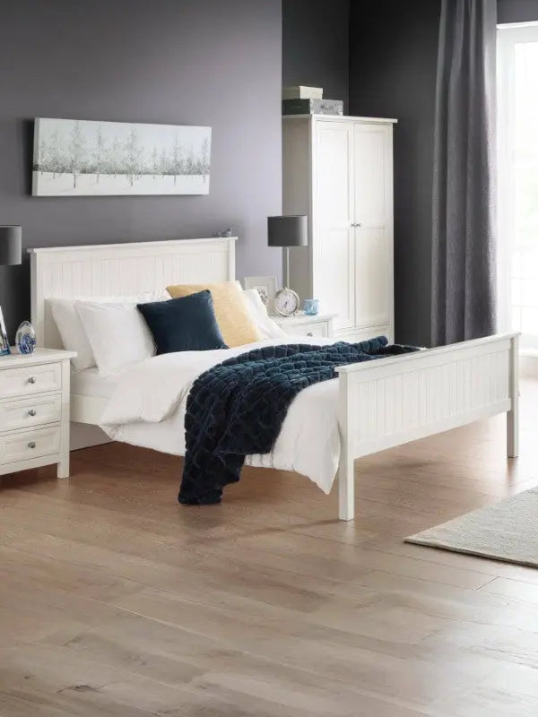 Maine 150cm King Bed - Surf White Luxepalace