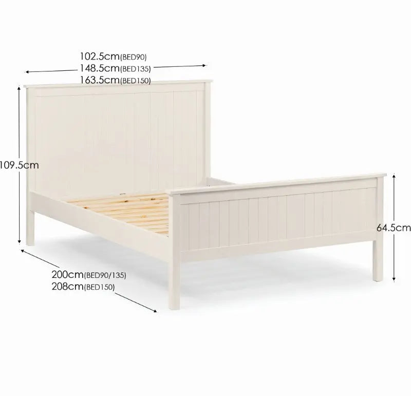 Maine 150cm King Bed - Surf White Luxepalace