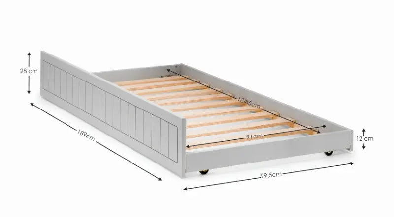 Maine 90cm Single Underbed - Dove Grey Luxepalace