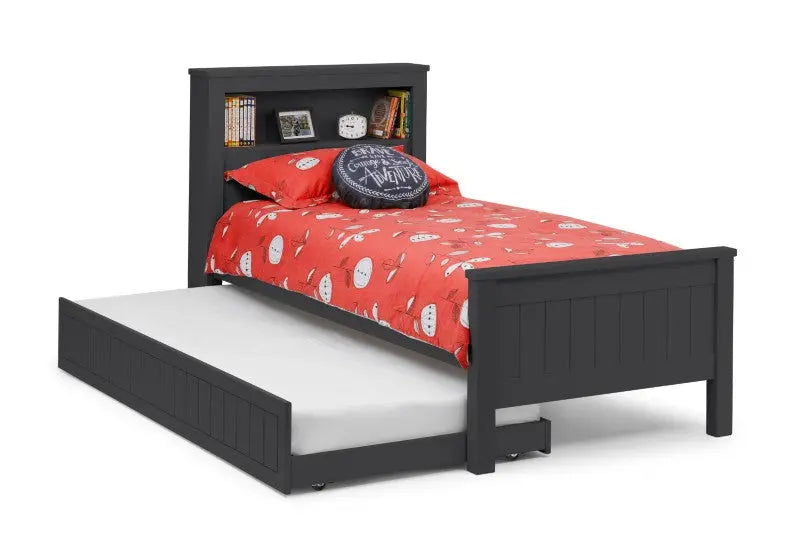 Maine Bookcase 90cm Single Bed - Anthracite Luxepalace