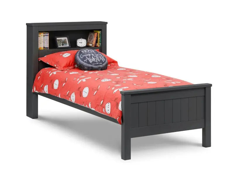 Maine Bookcase 90cm Single Bed - Anthracite Luxepalace