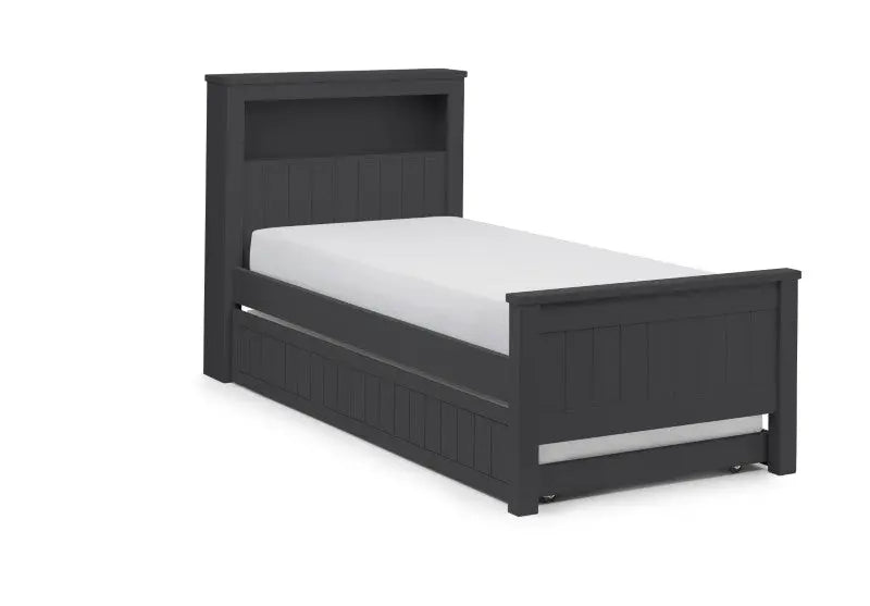 Maine Bookcase 90cm Single Bed - Anthracite Luxepalace
