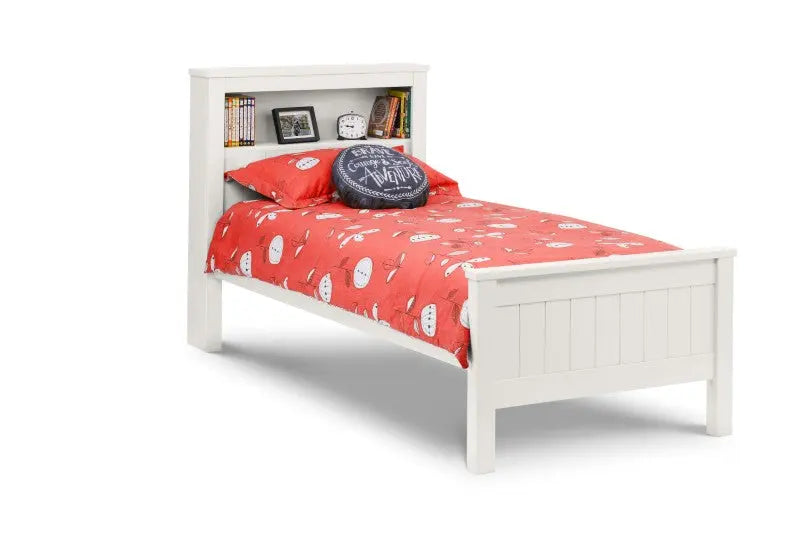 Maine Bookcase 90cm Single Bed - Surf White Luxepalace