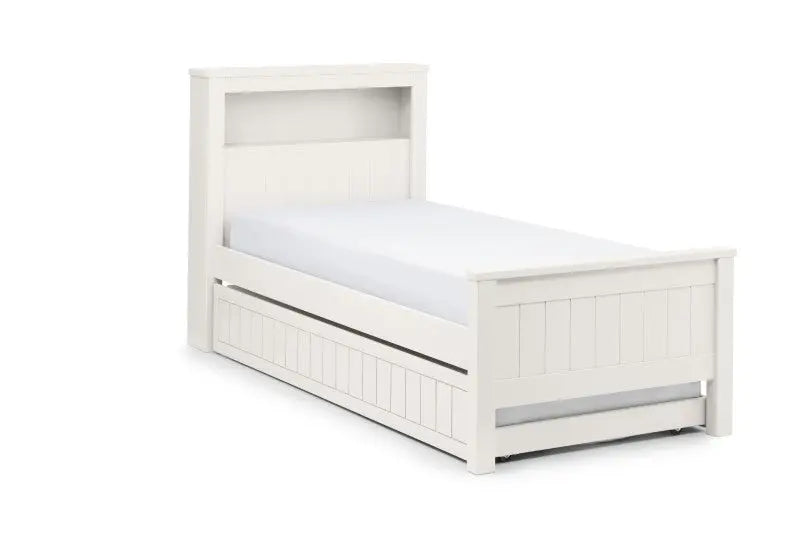 Maine Bookcase 90cm Single Bed - Surf White Luxepalace