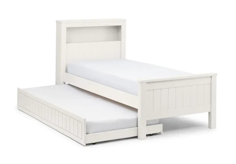 Maine Bookcase 90cm Single Bed - Surf White Luxepalace