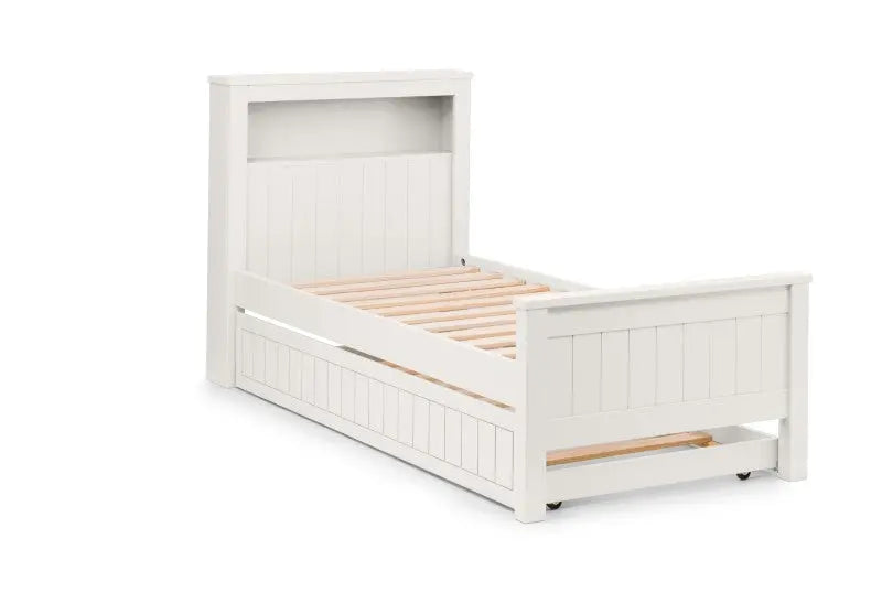 Maine Bookcase 90cm Single Bed - Surf White Luxepalace