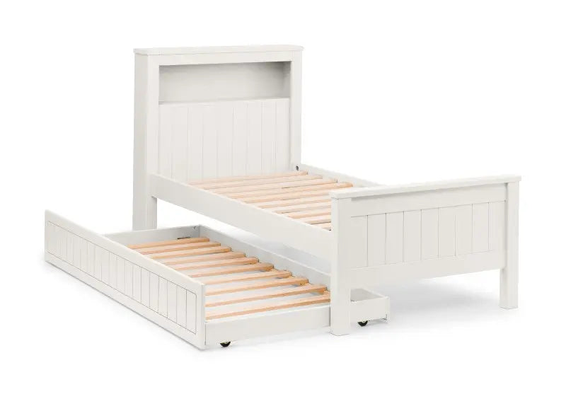 Maine Bookcase 90cm Single Bed - Surf White Luxepalace