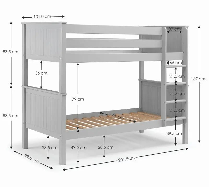 Maine Bunk Bed - Dove Grey Luxepalace
