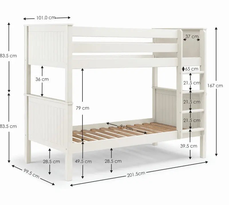 Maine Bunk Bed - Surf White Luxepalace