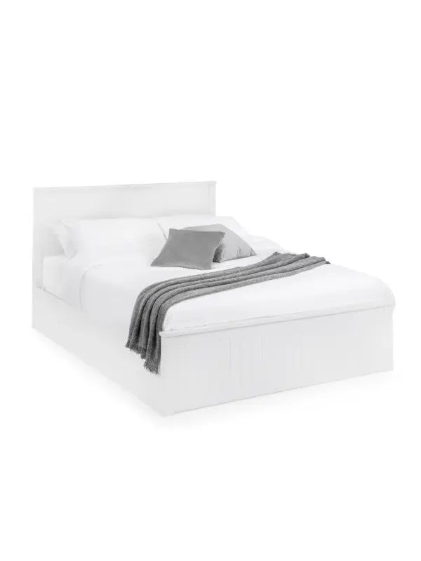 Maine Ottoman Storage 135cm Double Bed - Surf White Luxepalace