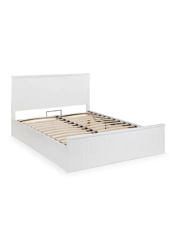 Maine Ottoman Storage 135cm Double Bed - Surf White Luxepalace