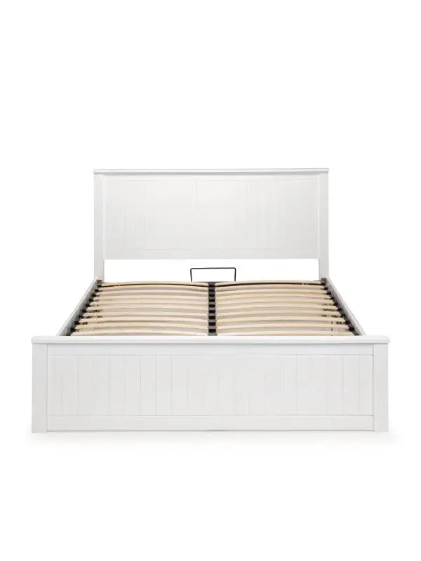 Maine Ottoman Storage 135cm Double Bed - Surf White Luxepalace