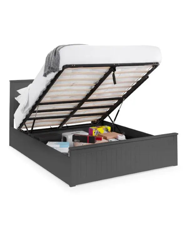 Maine Ottoman Storage 150cm King Bed - Anthracite Luxepalace