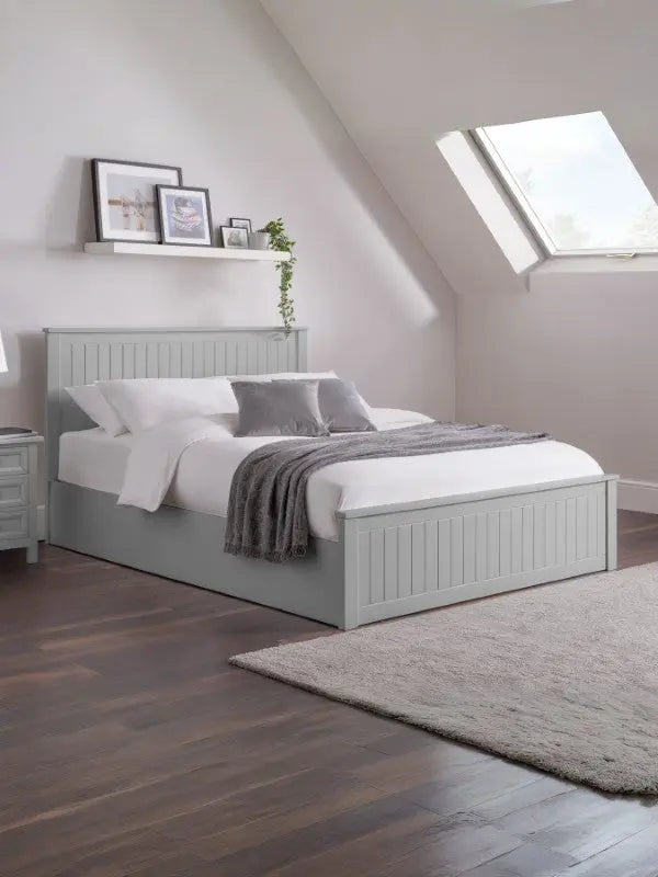 Maine Ottoman Storage 150cm King Bed - Dove Grey Luxepalace