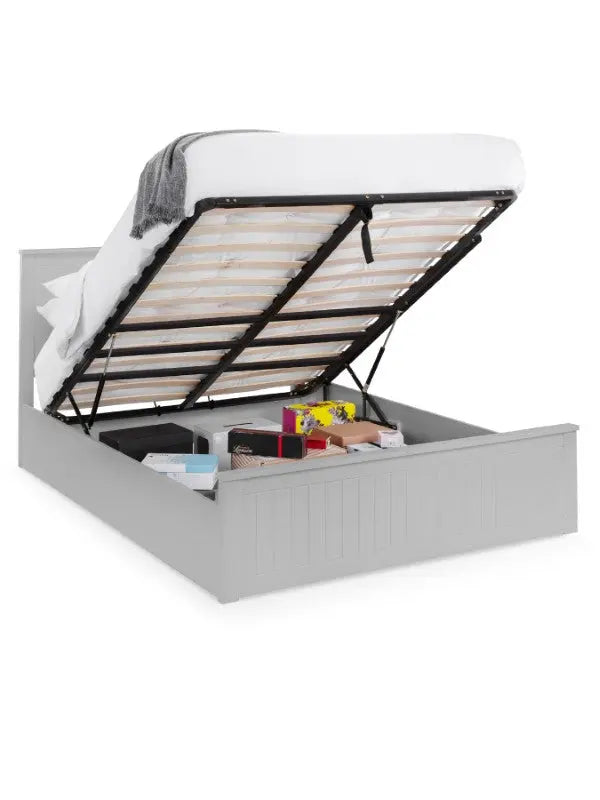 Maine Ottoman Storage 150cm King Bed - Dove Grey Luxepalace