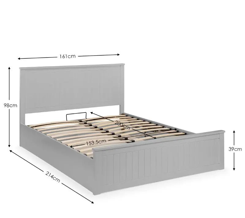Maine Ottoman Storage 150cm King Bed - Dove Grey Luxepalace