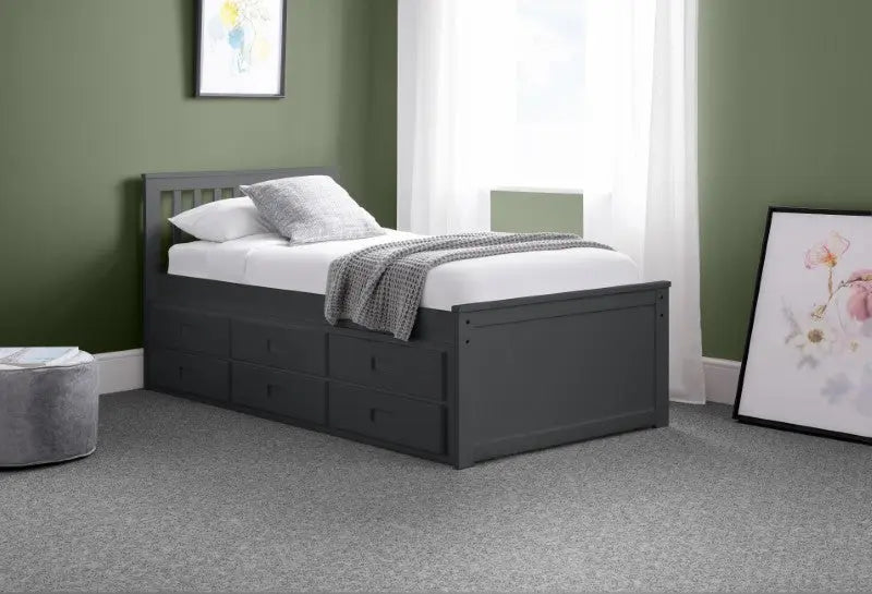 Maisie Bed With Underbed And Drawers Anthracite Luxepalace