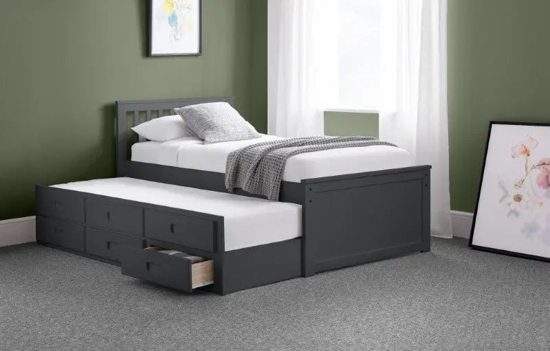 Maisie Bed With Underbed And Drawers Anthracite Luxepalace