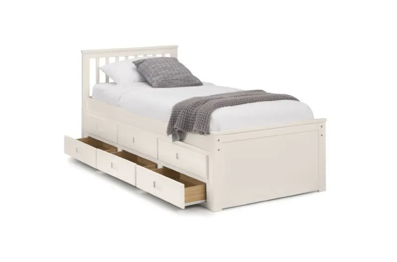 Maisie Bed With Underbed And Drawers - Surf White Luxepalace