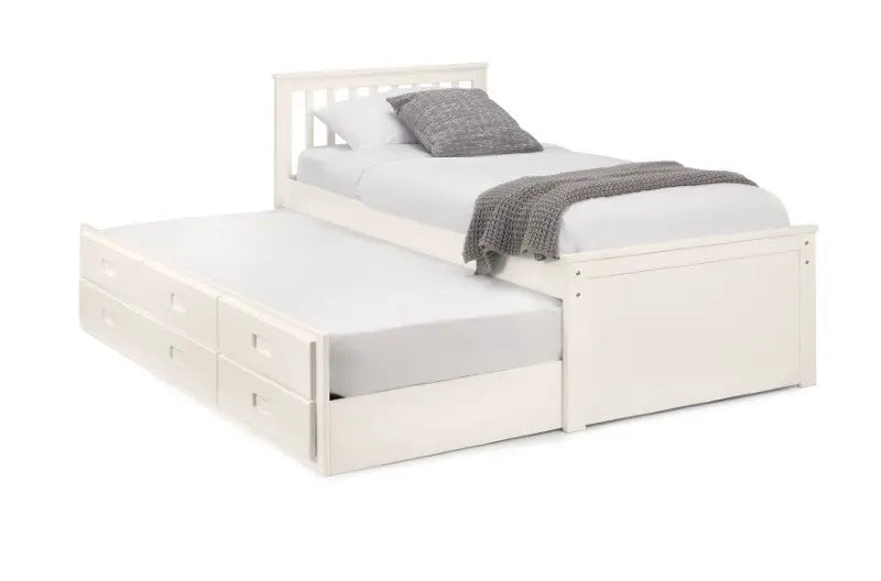 Maisie Bed With Underbed And Drawers - Surf White Luxepalace