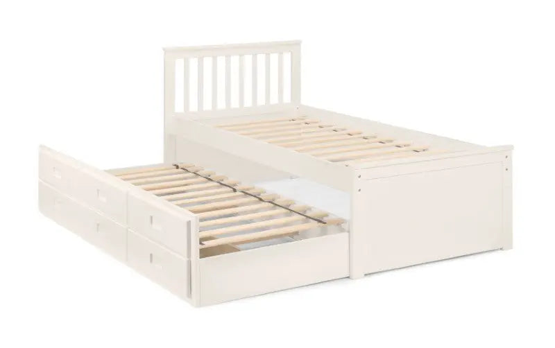 Maisie Bed With Underbed And Drawers - Surf White Luxepalace