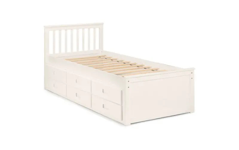 Maisie Bed With Underbed And Drawers - Surf White Luxepalace