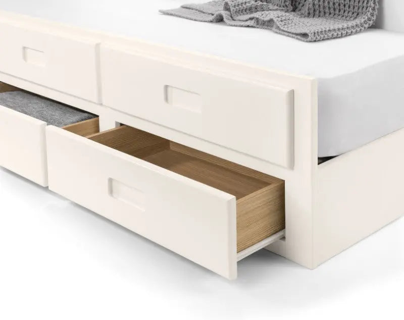 Maisie Bed With Underbed And Drawers - Surf White Luxepalace