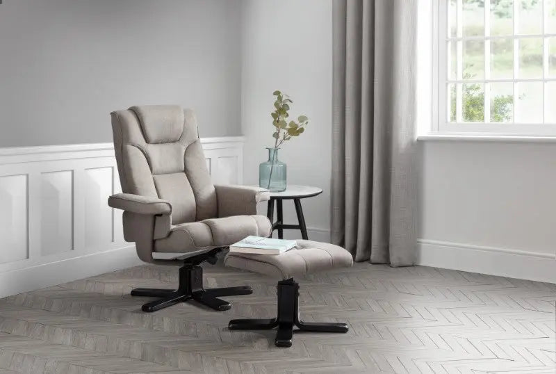 Malmo Swivel Recliner & Stool - Grey Luxepalace