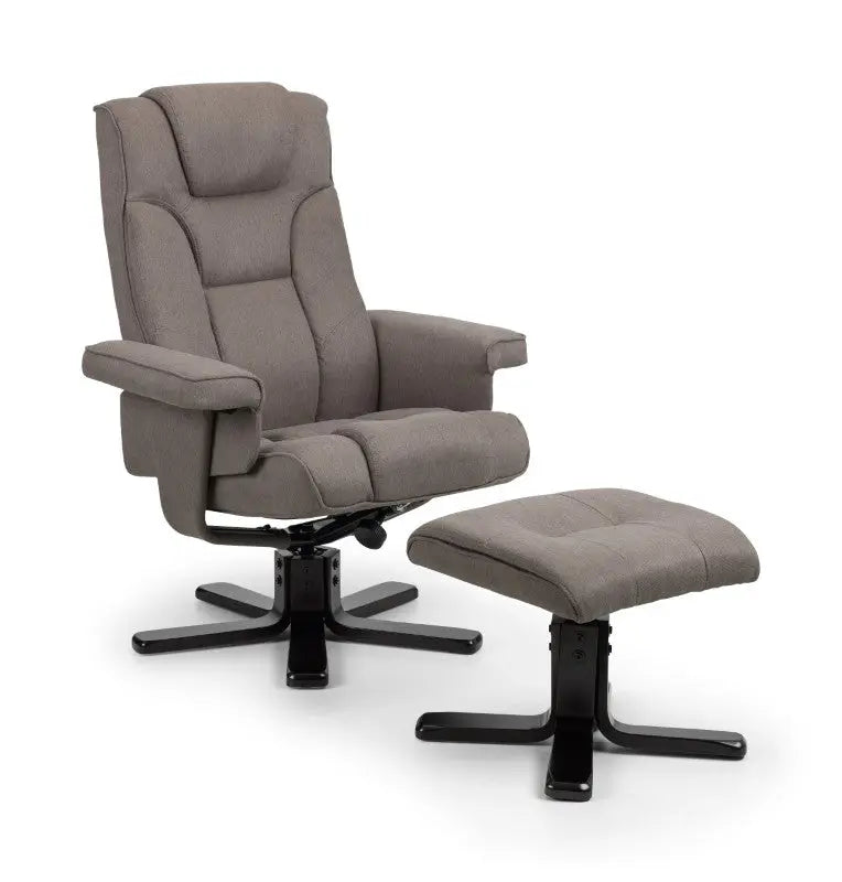 Malmo Swivel Recliner & Stool - Grey Luxepalace