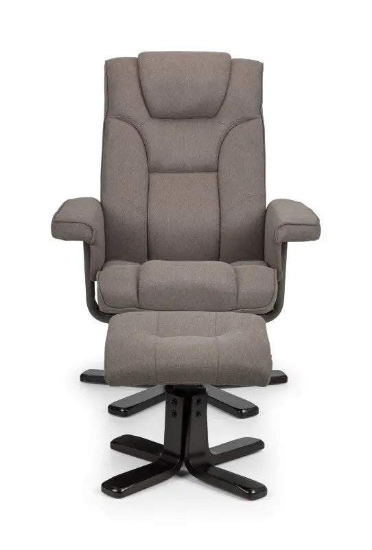 Malmo Swivel Recliner & Stool - Grey Luxepalace