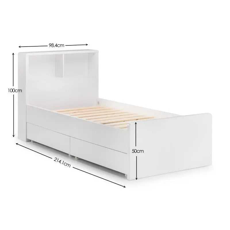 Manhattan Bookcase 90cm Single Bed Luxepalace