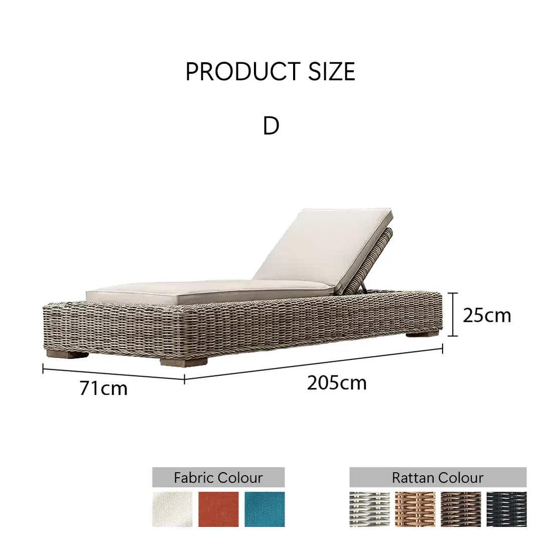 Marina Reclining Outdoor Sun Lounger, Daybed Luxepalace.co.uk