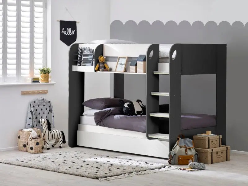 Mars Bunk & Underbed Charcoal & White Luxepalace