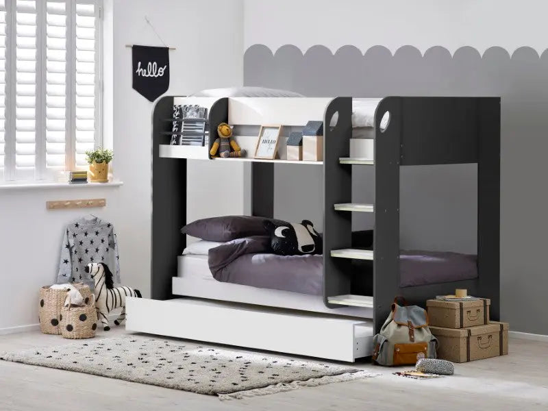 Mars Bunk & Underbed Charcoal & White Luxepalace
