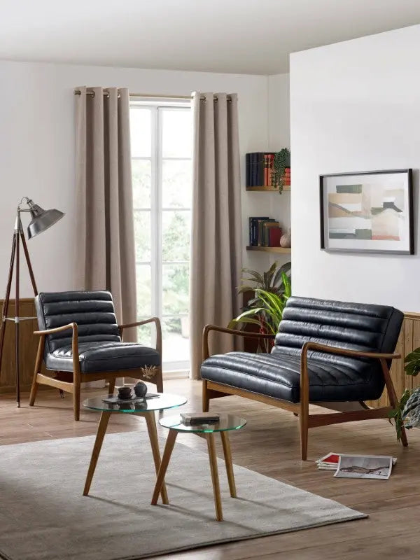 Marshall 2 Seater Sofa Black Luxepalace
