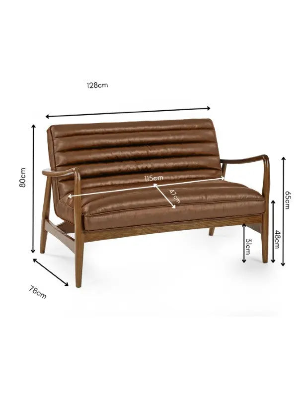 Marshall 2 Seater Sofa Brown Luxepalace