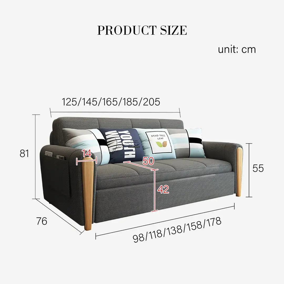 Mavis Two Seater Sofa Bed, Dark Grey Luxepalace.co.uk