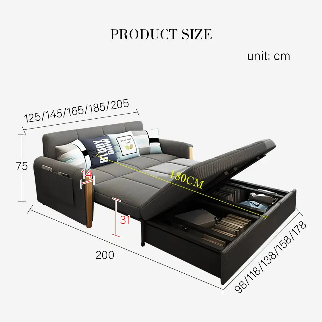 Mavis Two Seater Sofa Bed, Dark Grey Luxepalace.co.uk