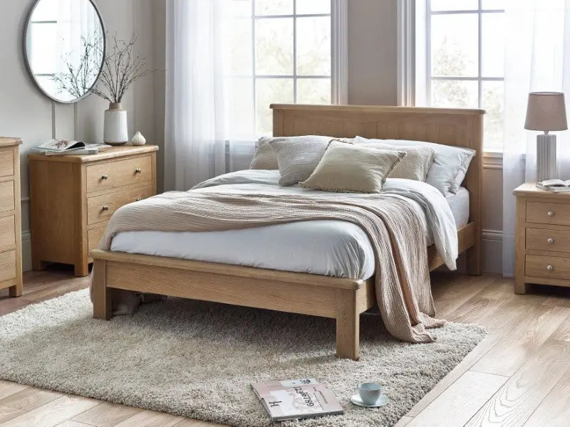 Memphis Limed Oak 135cm Double Bed Luxepalace