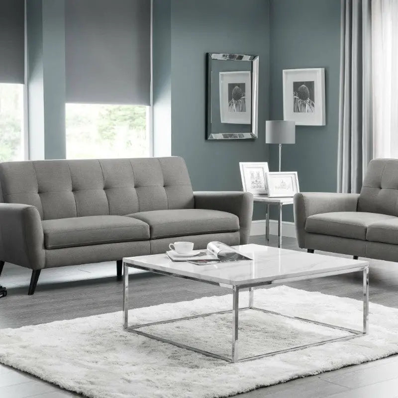 Monza 2 Seater Compact Retro Sofa - Grey Luxepalace