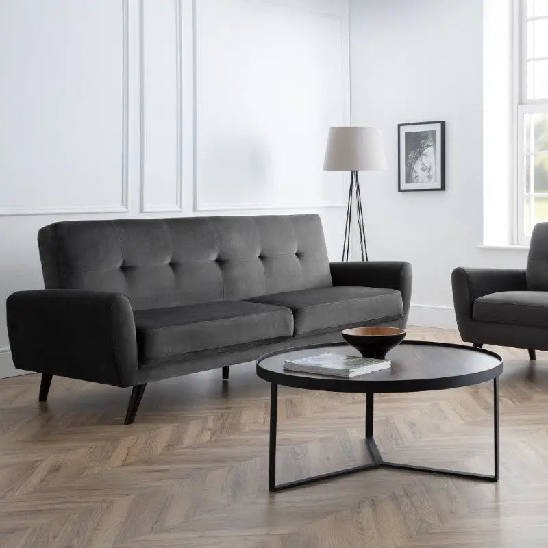 Monza 2 Seater In Dark Grey Velvet Luxepalace
