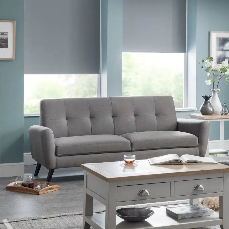 Monza 3 Seater Compact Retro Sofa - Grey Luxepalace