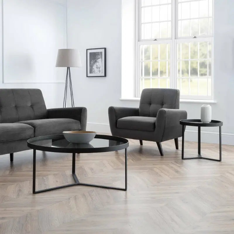 Monza 3 Seater In Dark Grey Velvet Luxepalace