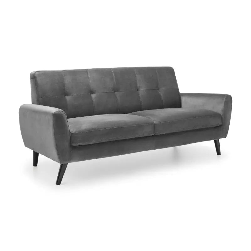 Monza 3 Seater In Dark Grey Velvet Luxepalace