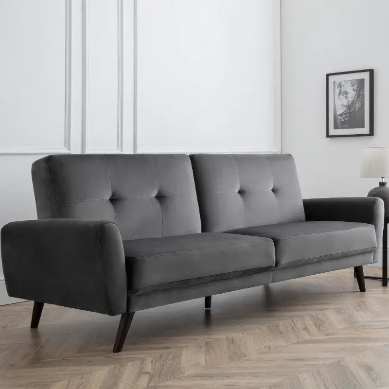 Monza Sofabed In Dark Grey Velvet Luxepalace